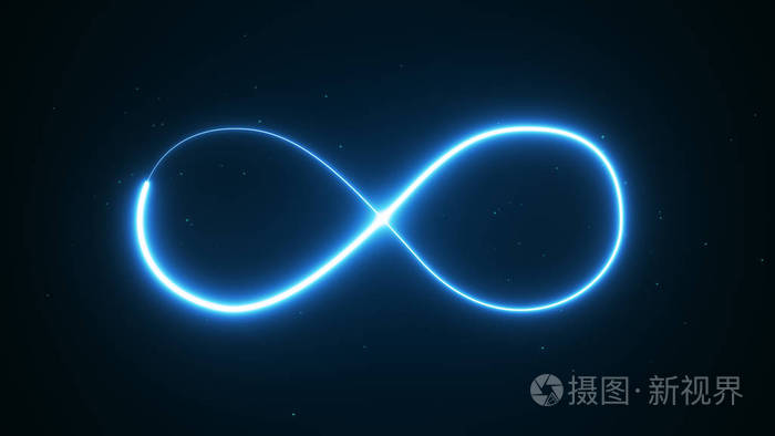 蓝色霓虹灯闪烁火火花螺旋波浪线