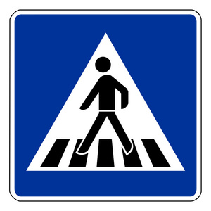 交通.上人与人行横道上的白色符号孤立的警告标志警告标志与人行横道