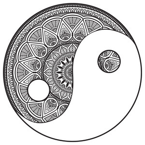 曼荼罗。圆形装饰图案
