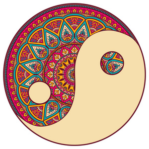 曼荼罗。圆形装饰图案