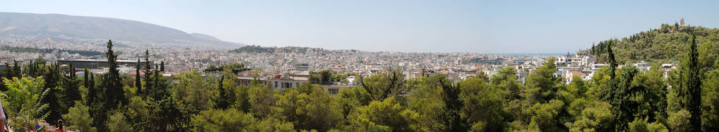 从雅典卫城到雅典南部的全景视图