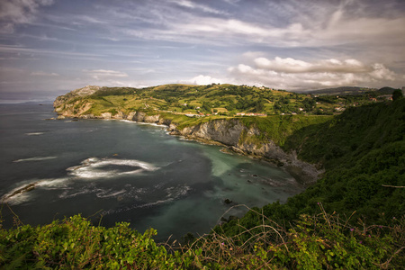 在海岸