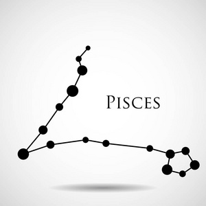 星座双鱼座生肖签署孤立在白色背景.矢量图.eps 10照片