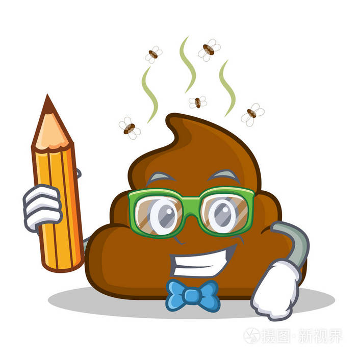学生用铅笔便便图释字符卡通