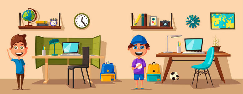 学习经验小学生学习经验教训在家里.卡通矢量图照片
