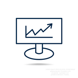 业务增长图表演示文稿图标