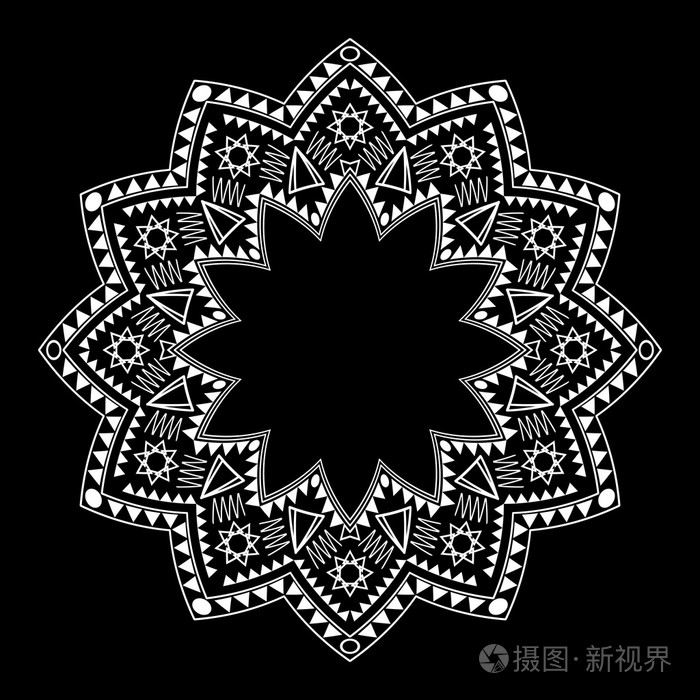 在黑色背景上的部落圈装饰