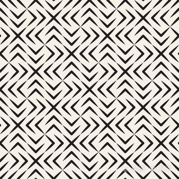 矢量无缝交叉平铺模式现代时尚几何格子纹理重复的马赛克形状抽象背景
