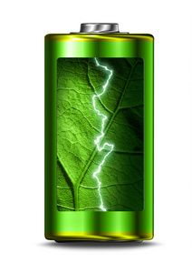 打开绿色能源电池电力火花图片