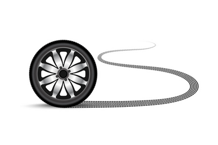 汽车车轮留一丝痕迹照片