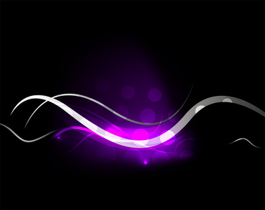 紫色抽象波在黑暗的空间
