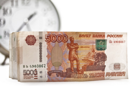 俄罗斯纸金钱和时间