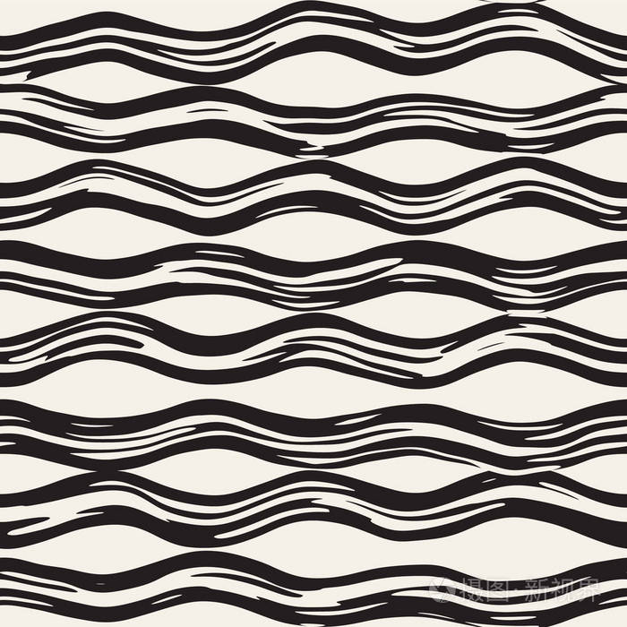 手绘又脏又臭的波浪条纹背景.时尚无休止的写意纹理