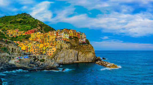 Manarola，五渔村，意大利的夕阳