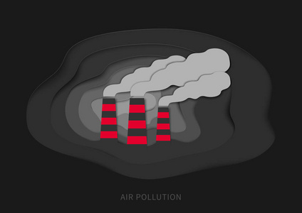 空气污染纸艺术矢量图