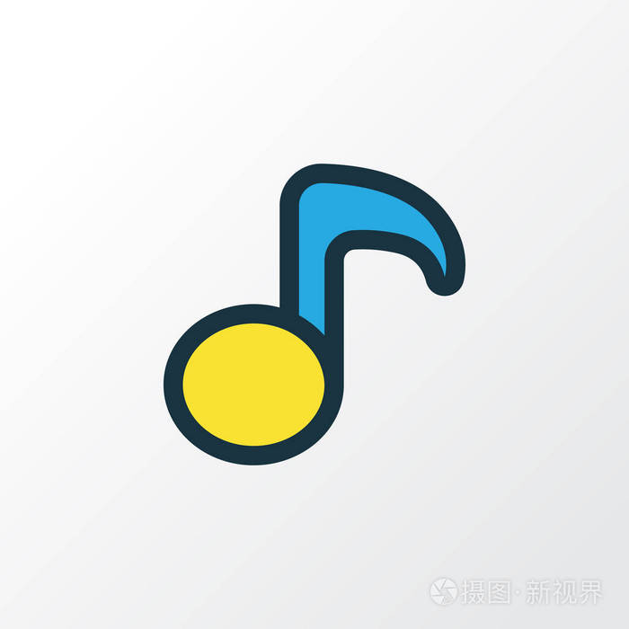 音符多姿多彩的大纲符号.保费质量孤立的八分音符元素在新潮的款式插