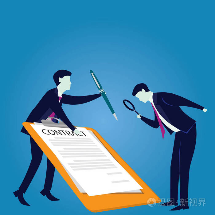 合同签署的法律协议概念.矢量图