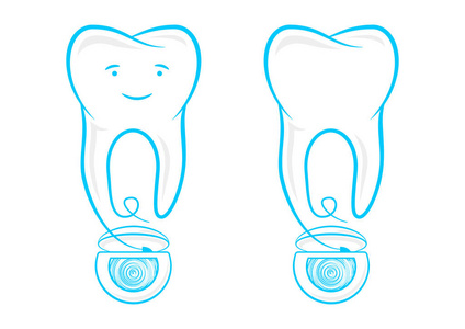 牙线字符串与齿矢量图