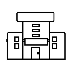 医院矢量线图标 标志 插图背景，可编辑笔触