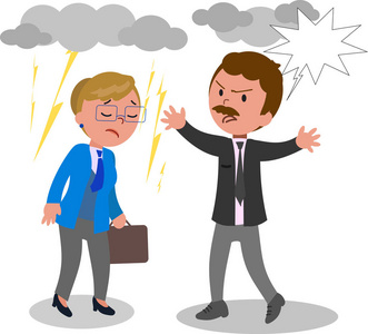 商务男人和女人在吵架矢量照片