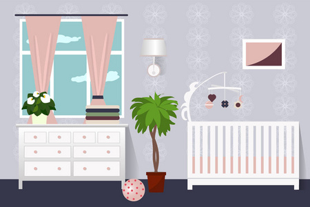 房子的房间设计元素和图标全新白色阁楼卧室最小风格室内的设计与