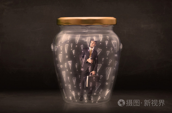 被困在惊叹号概念与 jar 的商人