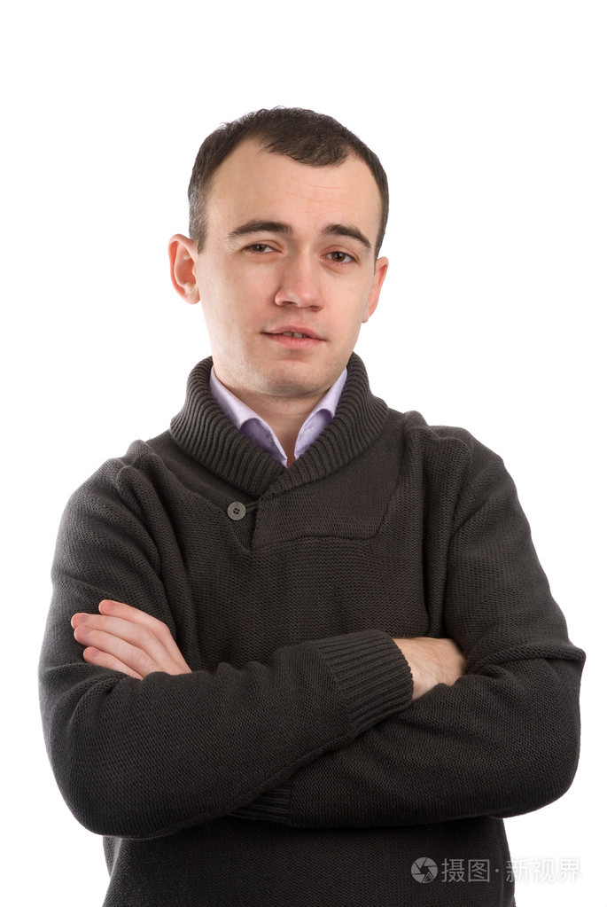 英俊的男人,交叉双臂