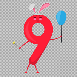 卡通人物的九个数字与符号图片