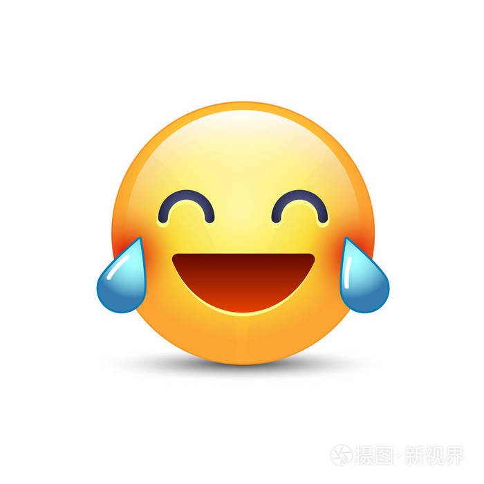 欢笑与泪水的喜悦的笑脸快乐卡通图释表情的脸笑和哭