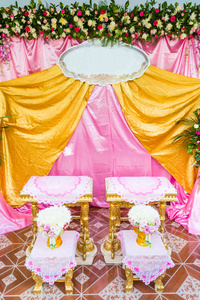 手浇在泰国的婚礼花束装饰