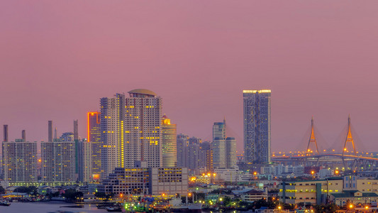 曼谷天际线全景