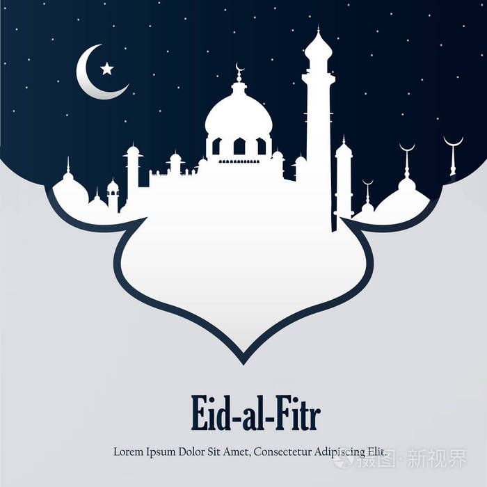 抽象与清真寺宗教节日背景