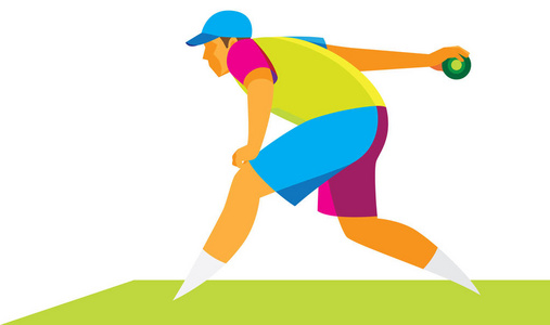 传统游戏男人玩传统的英国游戏草地滚球照片