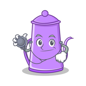 医生紫色茶壶人物卡通