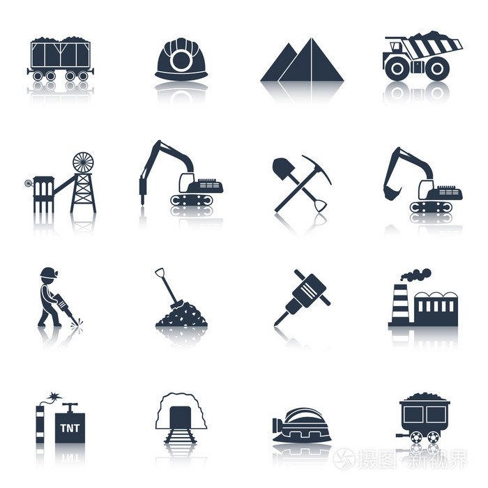 煤炭行业图标黑色