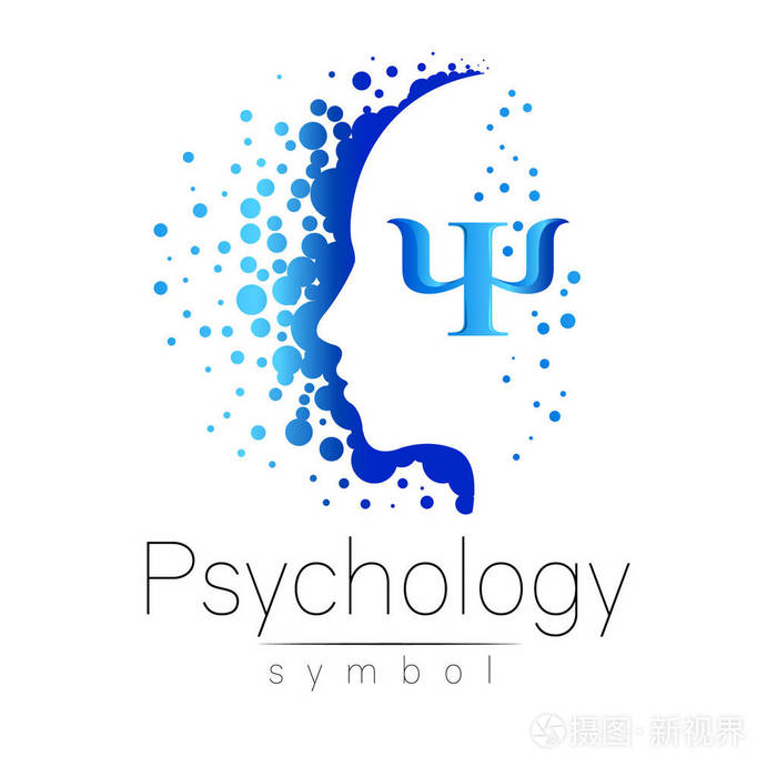 现代的心理学的头标志.配置文件的人.信防扩散安全倡议.创作风格.