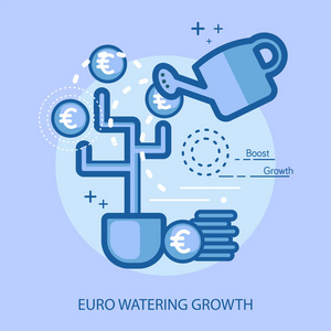 欧元浇水增长概念设计