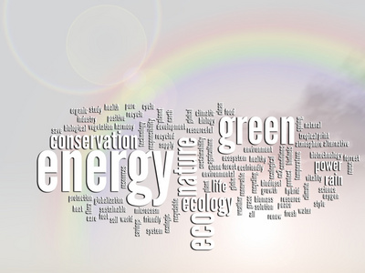 绿色能源和生态和保护云文字