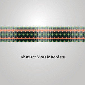 抽象多彩马赛克边框设计不同的装饰元素