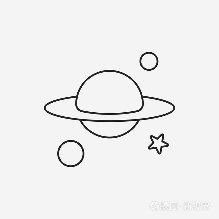 空间行星线图标插画-正版商用图片0cgru3-摄图新视界