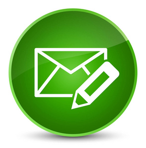编辑电子邮件图标优雅绿色圆形按钮