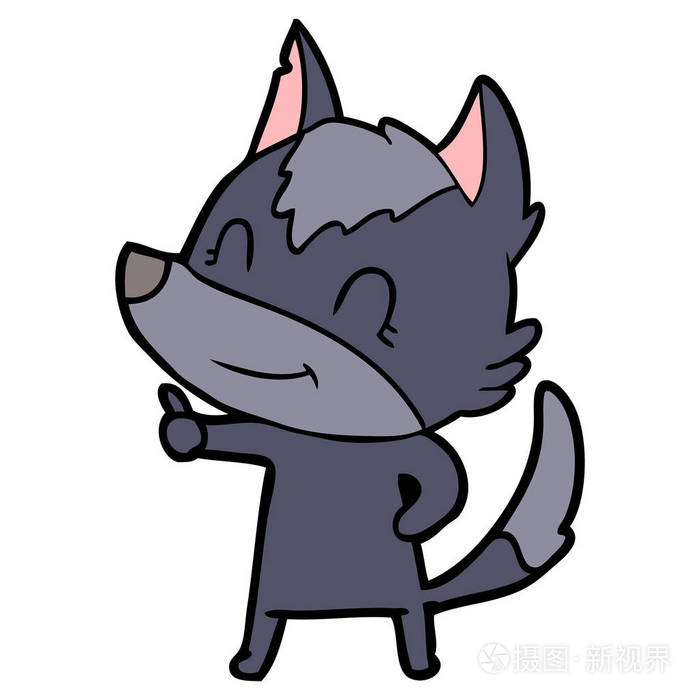 友好卡通狼的媒介例证