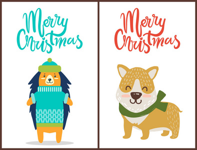 圣诞快乐两张明亮的祝贺海报图片
