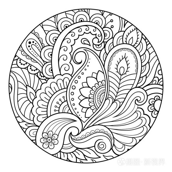 涂鸦图案黑白相间.手绘矢量图