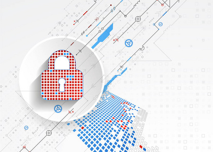 数字和技术的保护概念。保护力学