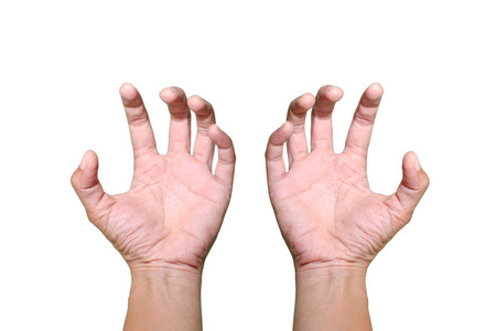 松开手是松开的东西上白色背景和孤立的 whi照片