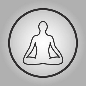 冥想的图标人类在莲花姿势打坐