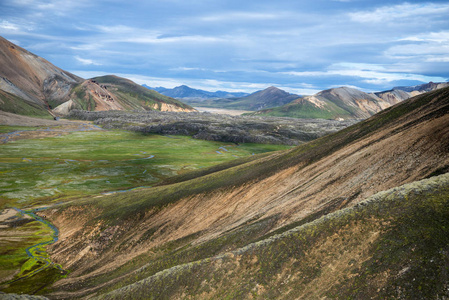 Fjallabak 自然保护区的 Landmannalaugar 山。冰岛