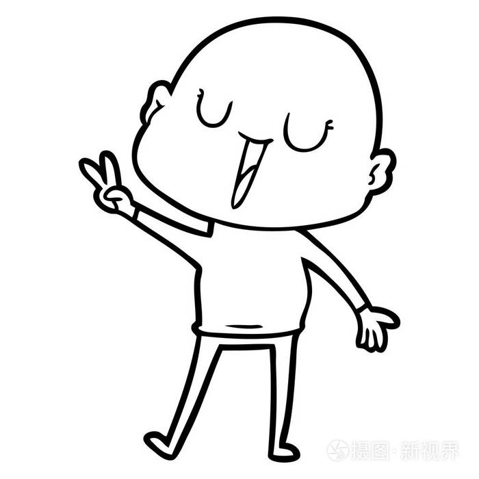 快乐卡通秃头男人插画-正版商用图片0ch7f0-摄图新视界