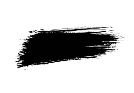 在白色背景上隔离的黑色不准确的简单画笔描边